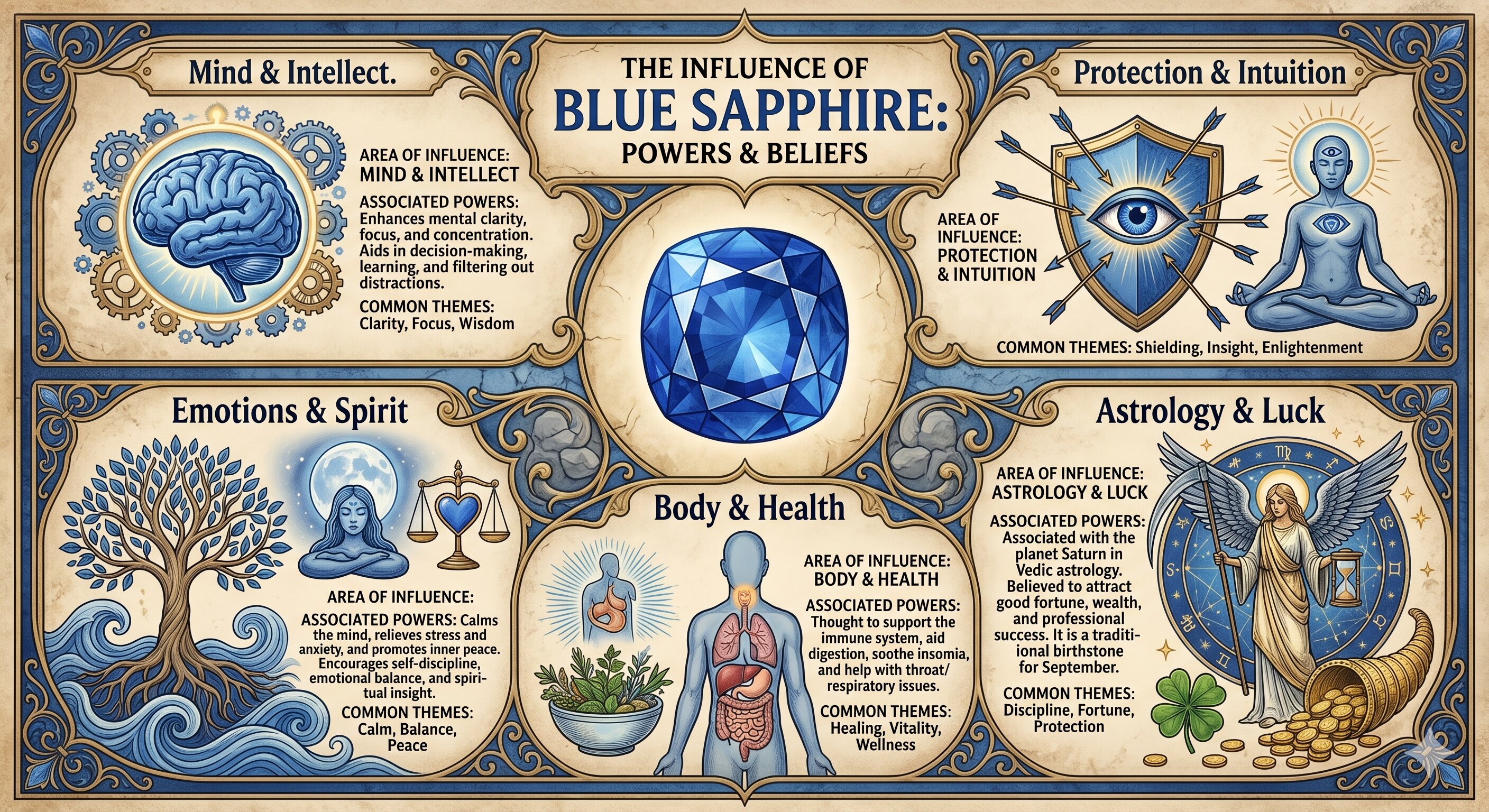 the infulence of blue sapphire powers beliefs